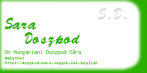 sara doszpod business card