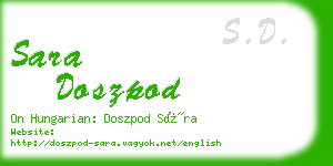 sara doszpod business card